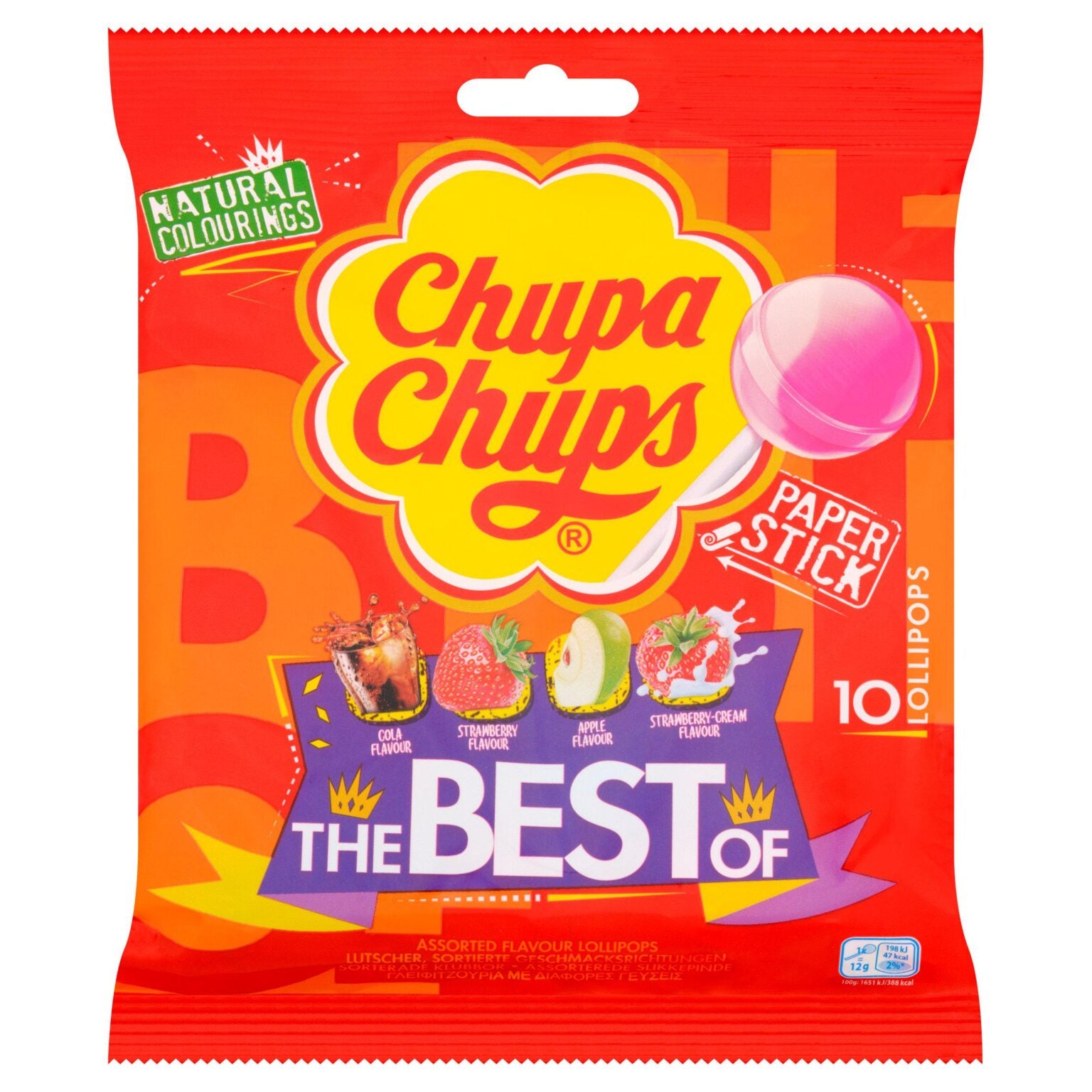 Chupa Chups Lollipops Best Of Flavours Bag - 12 x 120g (Sweet Bags)