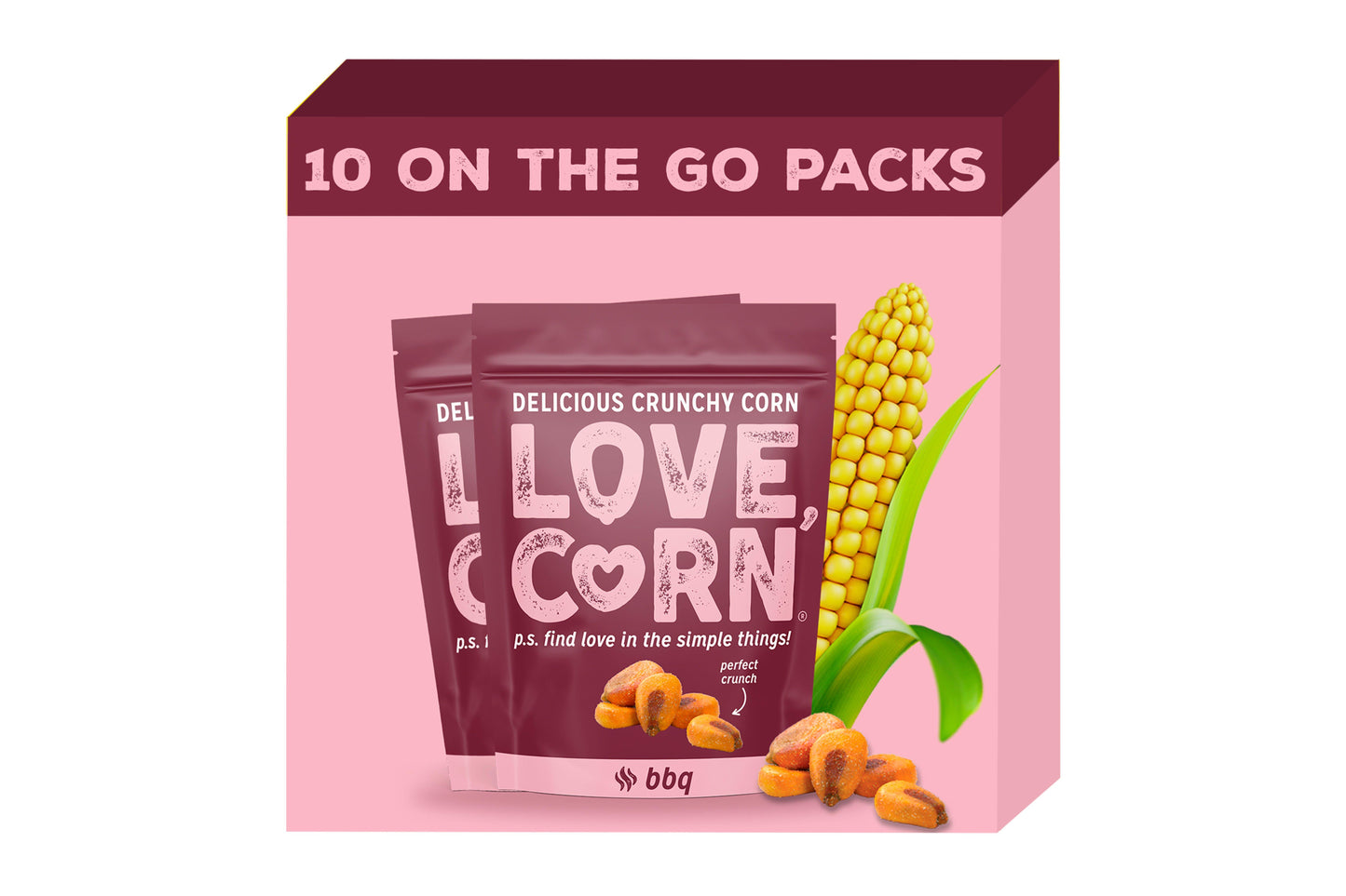 Love Corn Smoked BBQ Crunchy Corn 45g (10 Pack)