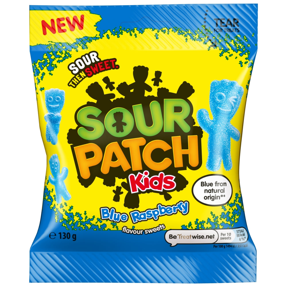 Sour Patch Kids Blue Raspberry Sweets Bag 130g (10 Pack)