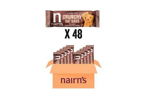 Nairn's Individually Wrapped Belgian Chocolate Chunk Crunchy Oat Bars - 48 x 40g - Gluten Free - Vending Superstore