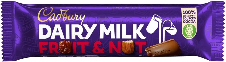 Cadbury Dairy Milk Fruit & Nut Chocolate Bars - 49g (Box of 48)