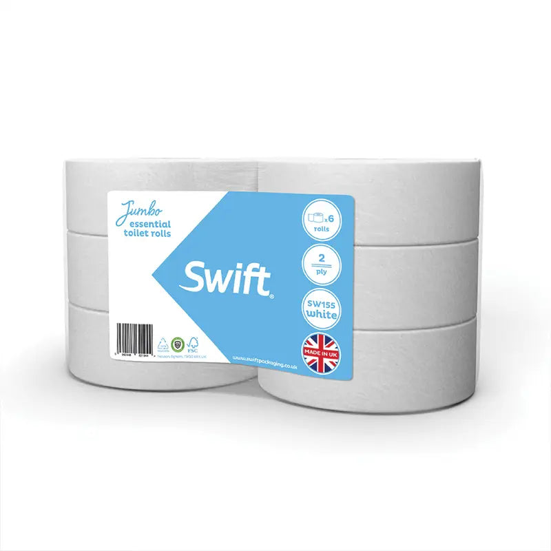Swift Essential 2-Ply Jumbo Toilet Rolls – (Pack of 6)