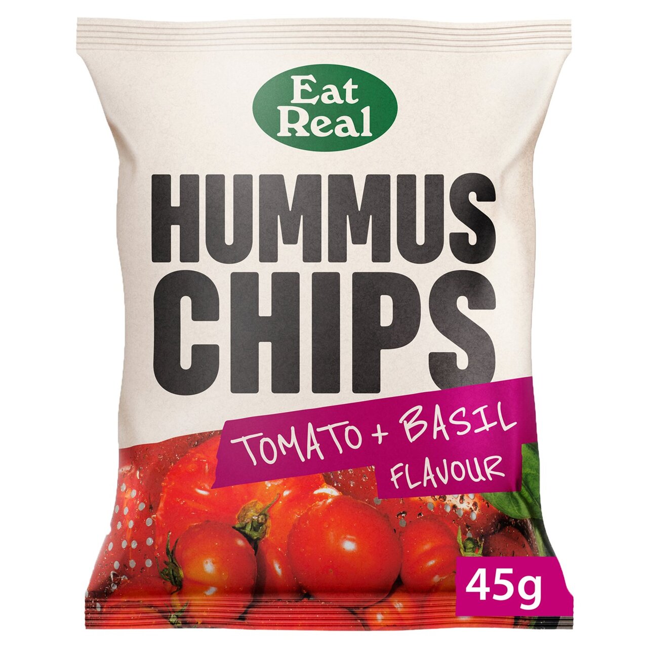 Eat Real Hummus Chips Tomato & Basil (Pack of 24)