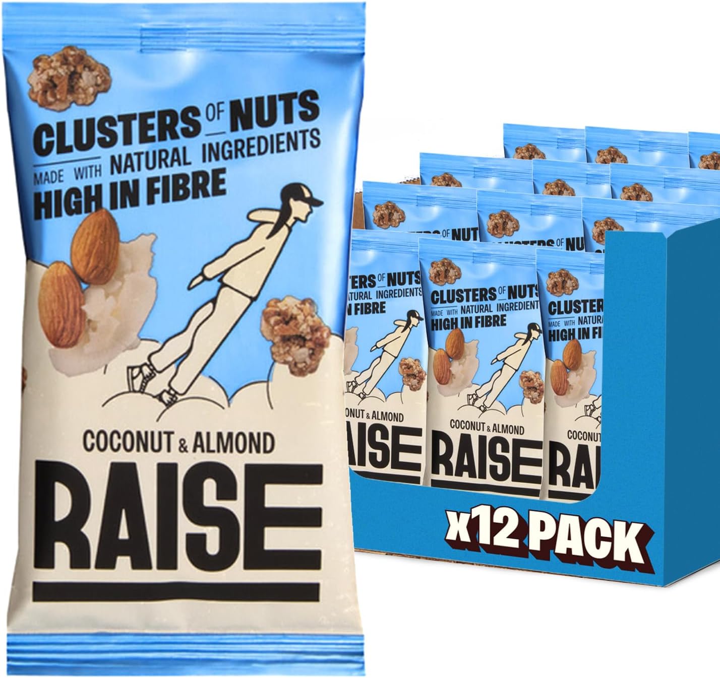 Raise Snacks Coconut & Almond Clusters of Nuts & Seeds - 35g (Pack of 12)