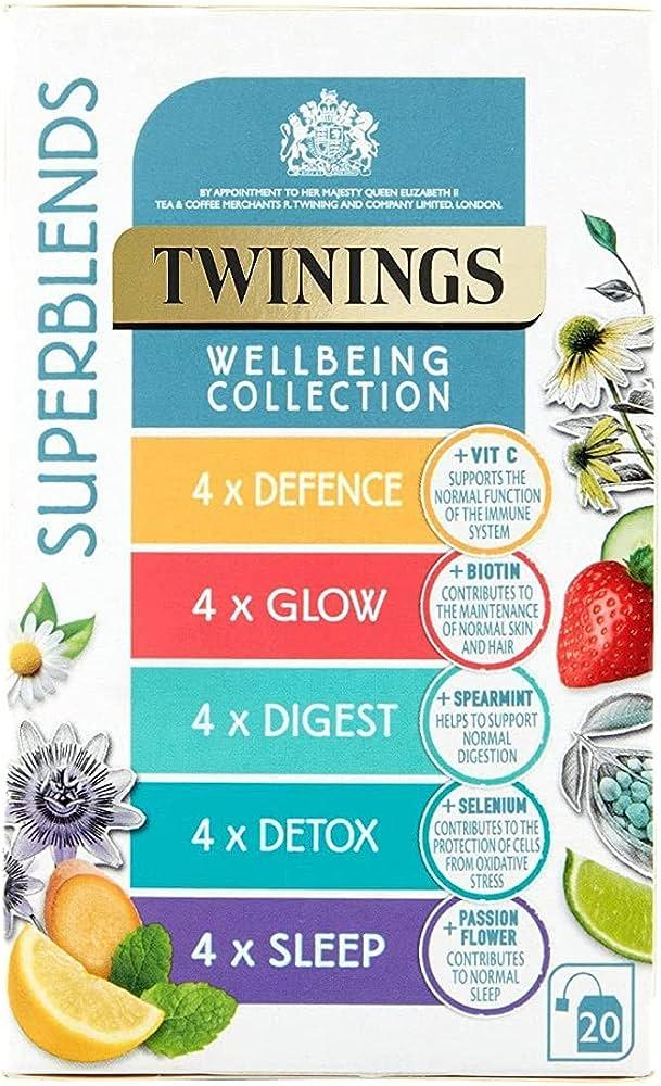 Twinings Wellbeing Collection - 1 x 20 (Individually Wrapped Tea Bags) - Vending Superstore