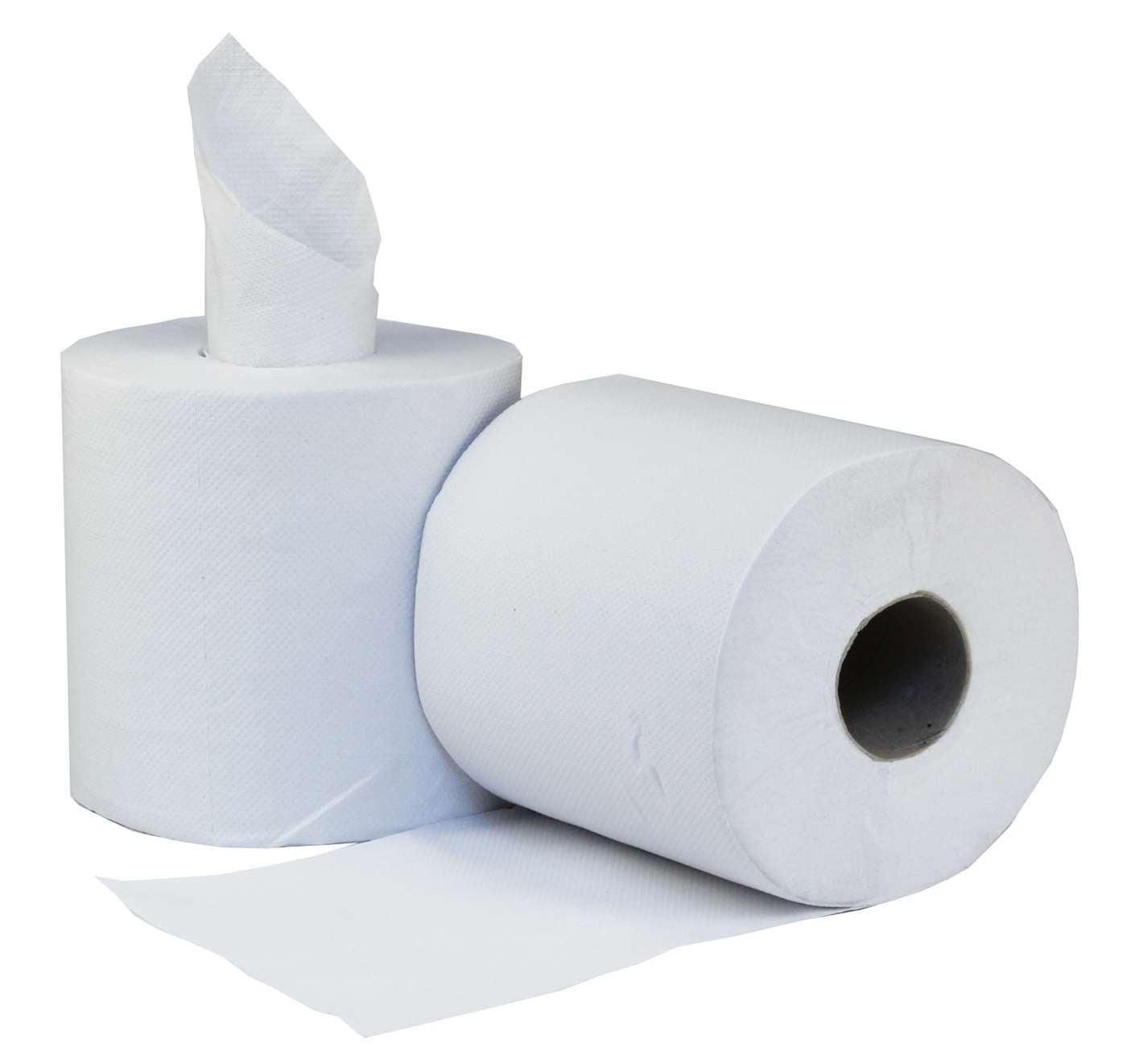 Centrefeed Rolls 2ply White - 16.6cm x 120m (Pack of 6 Recycled Rolls) - Vending Superstore
