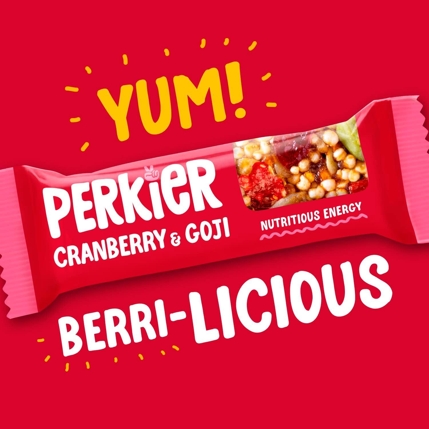 Perkier Cranberry & Goji Snack Bars (18 x 35g) – Vegan – Gluten Free - Vending Superstore