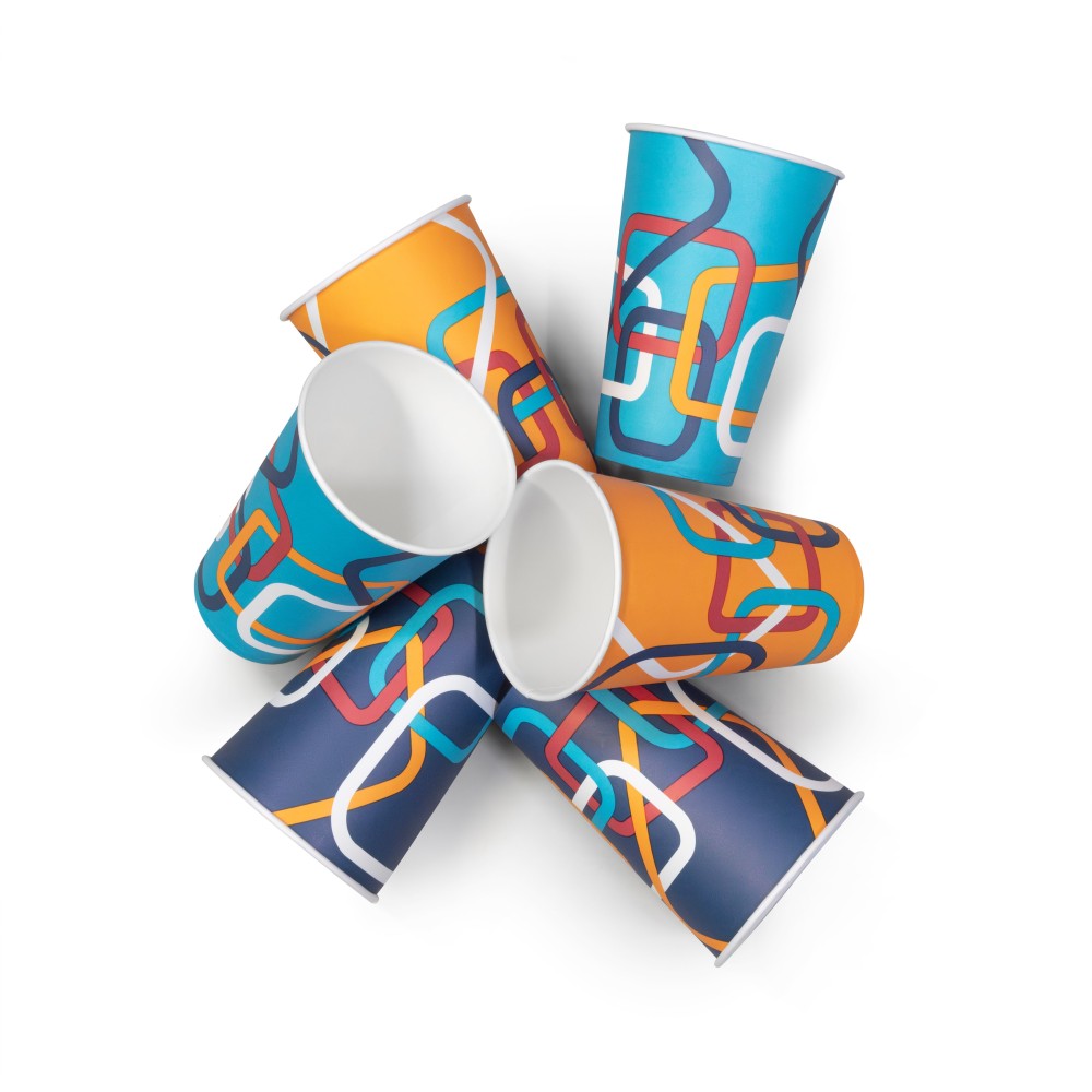 9oz 'Amalfi' Paper Vending Machine Cups - 73mm Diameter - (Box of 1000)