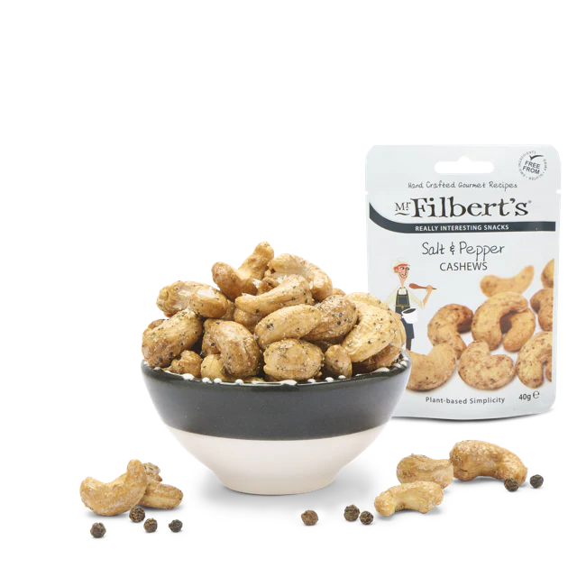 Mr Filbert's Salt & Pepper Cashews – 40g (Box of 20)