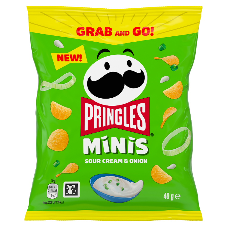 Pringles Minis Sour Cream & Onion Potato Crisps - 40g (Box of 28)