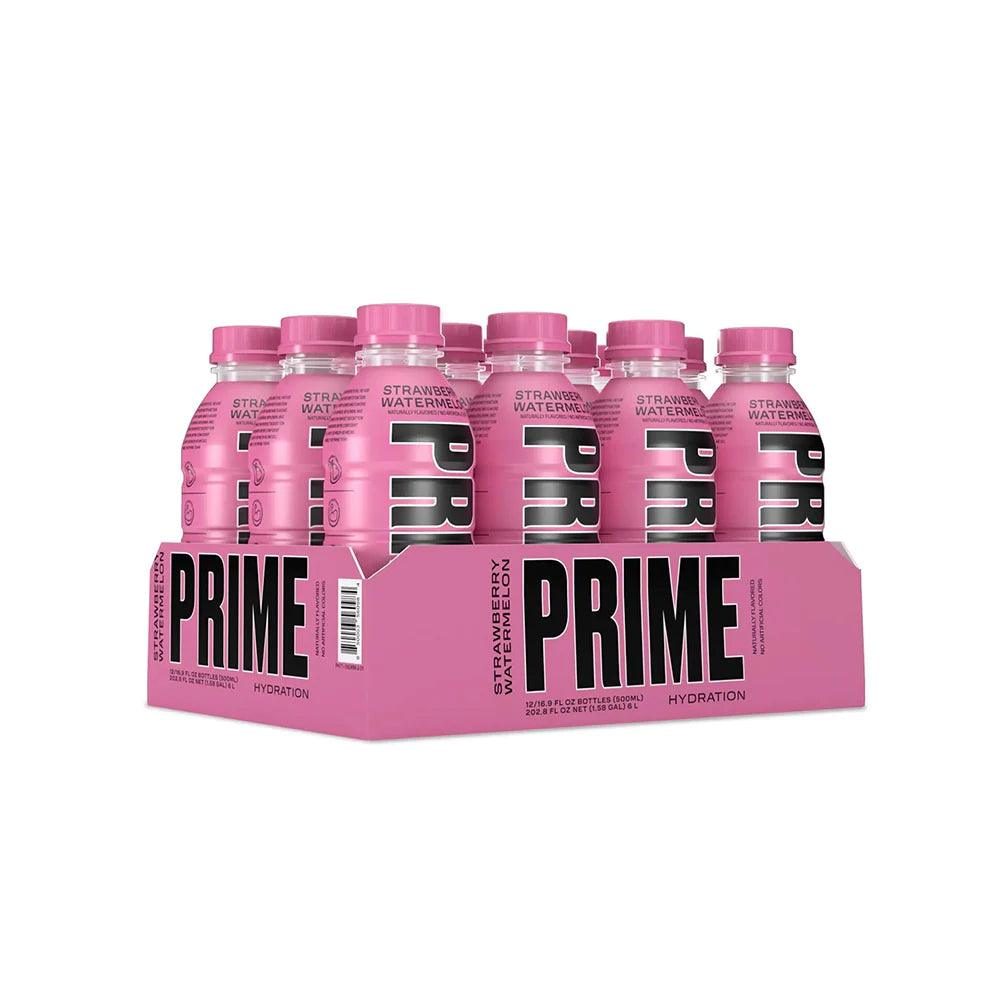 PRIME Hydration Strawberry & Watermelon Bottles (12 Pack) 500ml x 12 - Vending Superstore