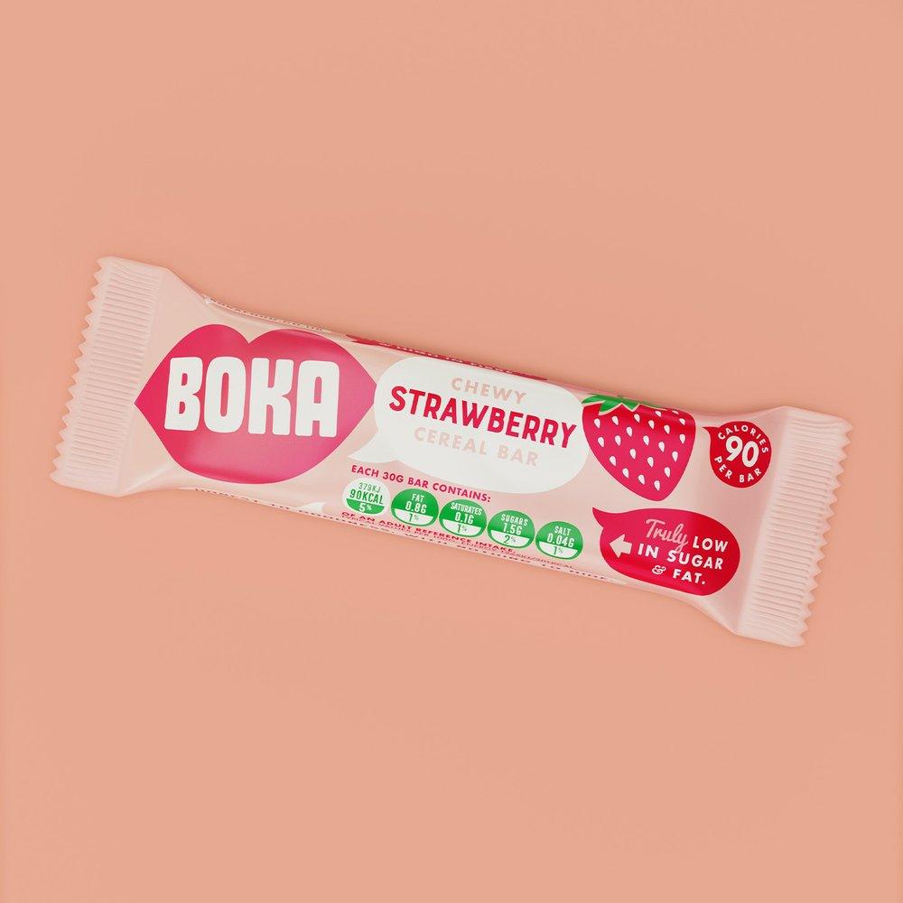 Boka Strawberry Cereal Bar - 24 x 30g - Vending Superstore