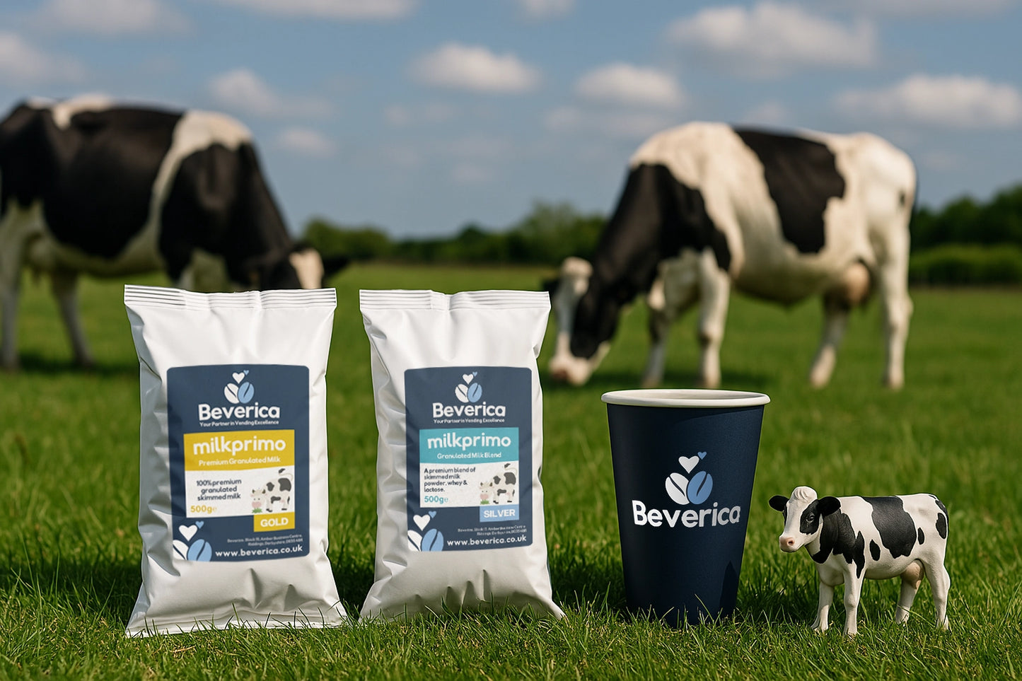 Beverica Milkprimo GOLD Premium Granulated Milk for Vending Machines (Milfresh Gold Alternative) 100% Skimmed Milk - (500g Bags)