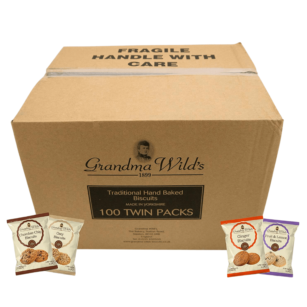 Grandma Wild's - Individually Wrapped Biscuits - 100 Twinpacks - 4 Varieties (Border Biscuit Alternative) - Vending Superstore