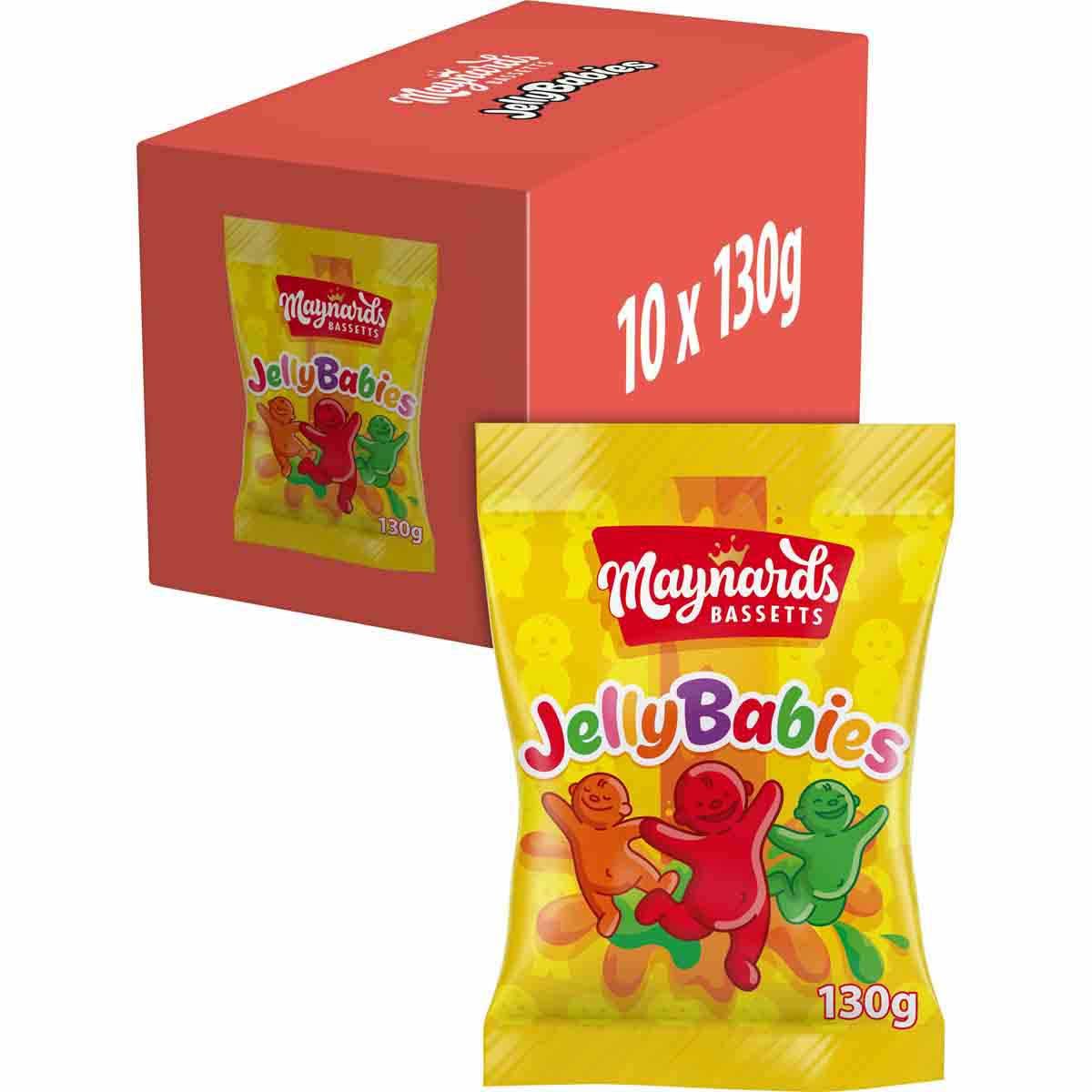 Maynards Bassetts Jelly Babies 130g Sweet Bags (10 Pack) – Vending