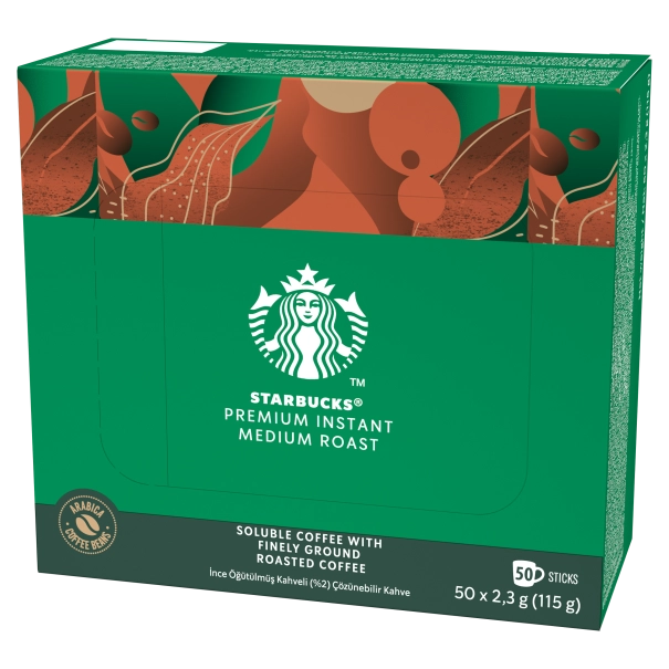 Starbucks Coffee Sachets - Premium Instant Medium Roast 2.3g (Pack of 50)