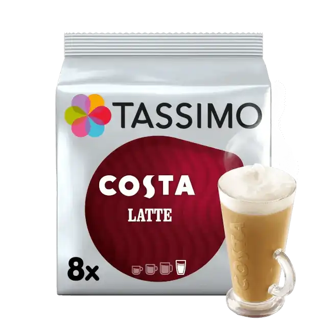 Tassimo Costa Latte Coffee Pods, 8 Capsules (Pack of 5)