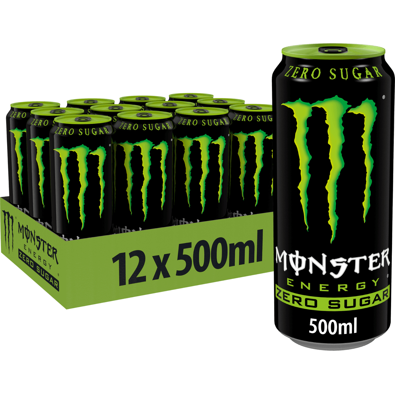 Monster Green Energy ZERO - 500ml (Pack of 12) – Vending Superstore