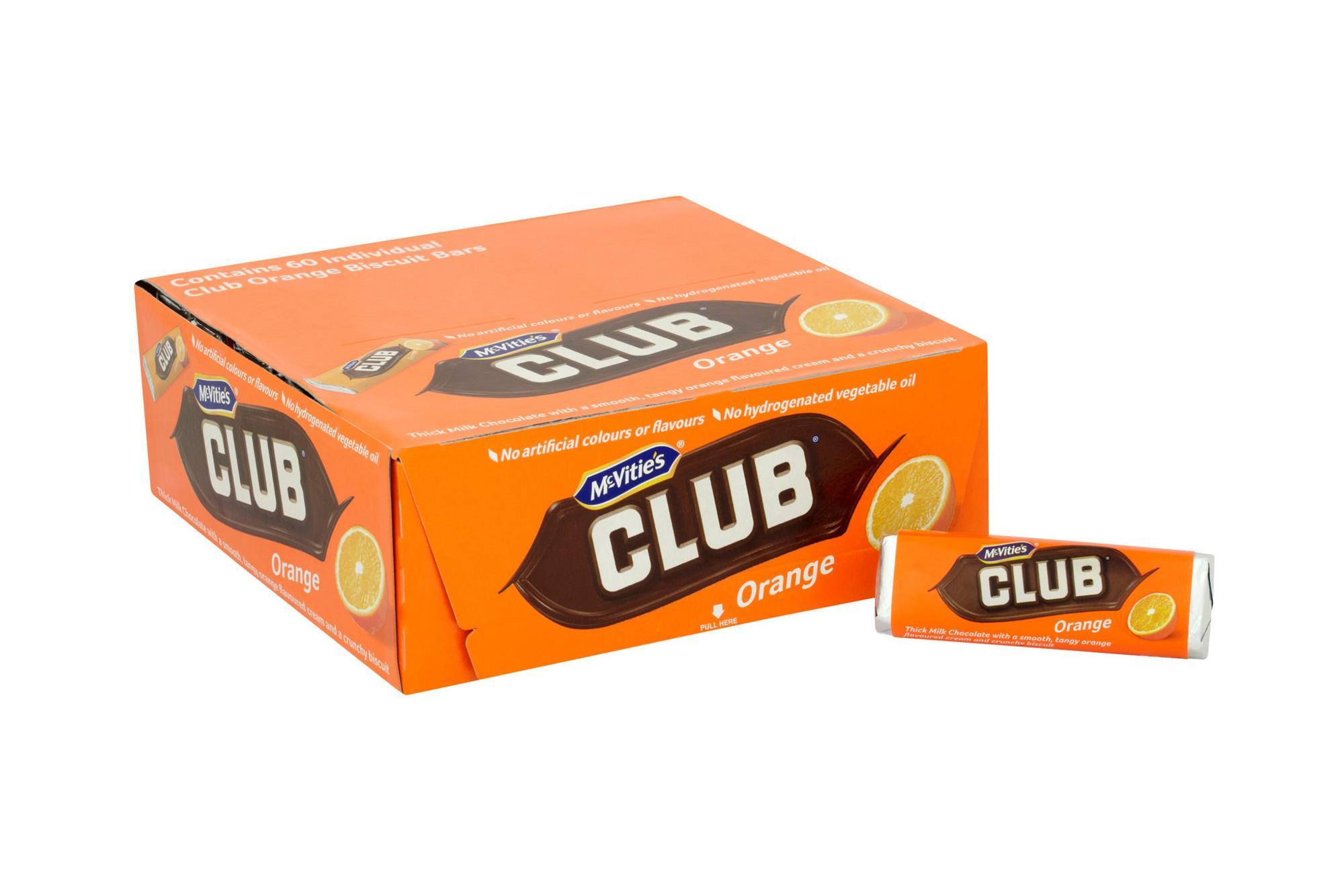 McVitie's Club Orange Biscuit Bars - Box of 60 Individually Wrapped - Vending Superstore