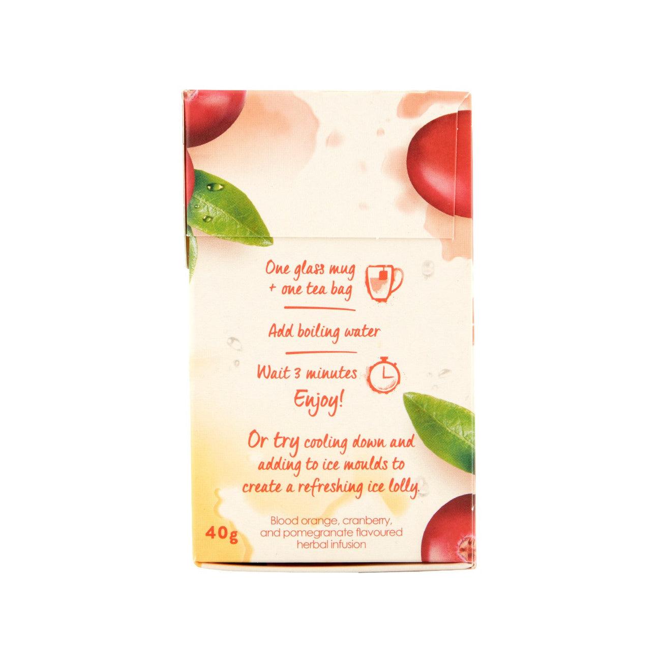 Twinings - Blood Orange & Cranberry Tea Bags (Non Enveloped) Pack of 20 Tea Bags - Vending Superstore