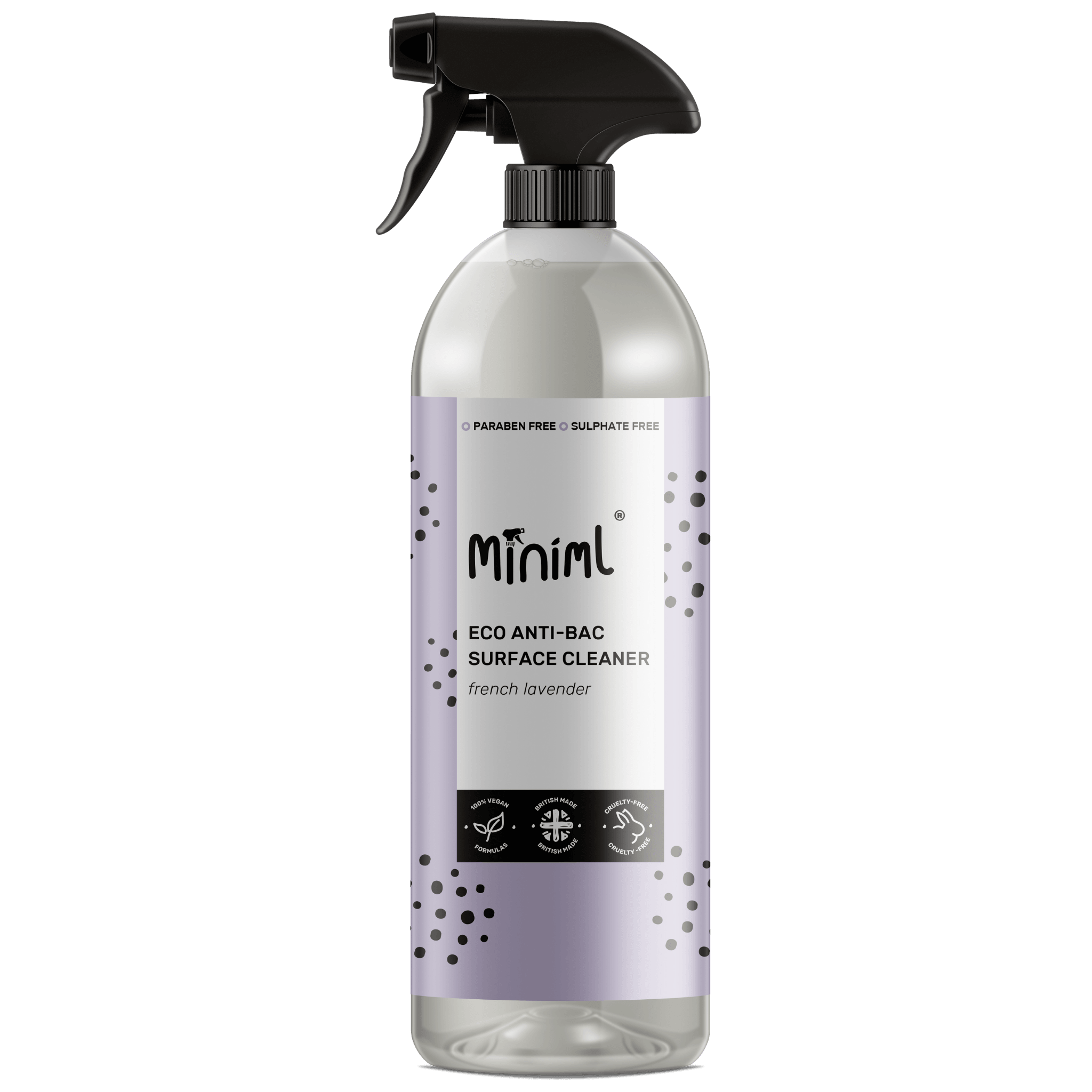 Miniml - Eco Friendly - Anti-Bac Surface Cleaner - French Lavender - 750ml Spray - Vending Superstore