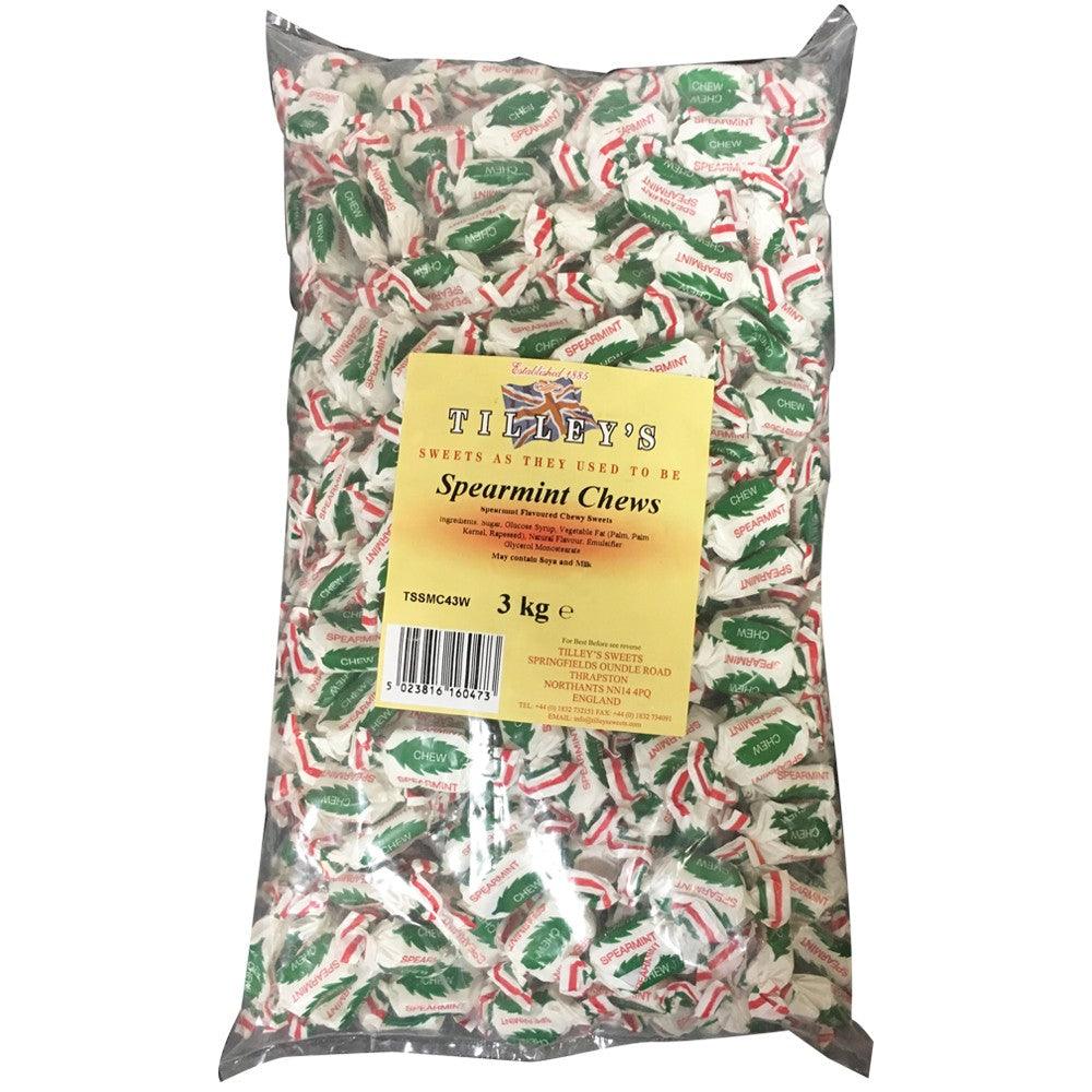 Individually Wrapped Spearmint Chews - 3kg Bulk Bag - Vending Superstore