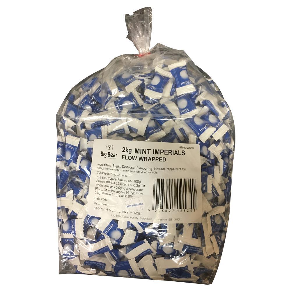 Glisten: Individually Wrapped Mint Imperials (Blue Flow Wrap) - 2kg - Vending Superstore