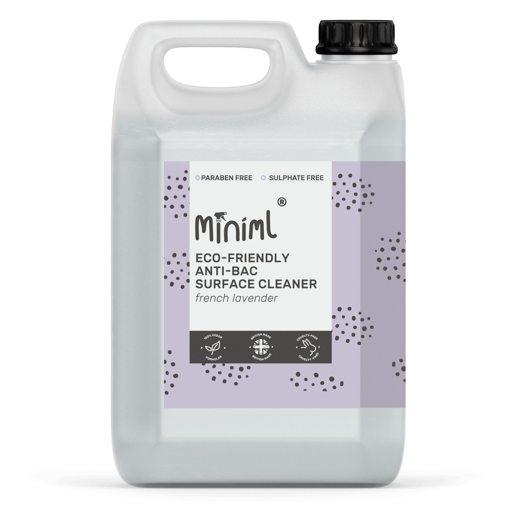 Miniml - Eco Friendly - Anti-Bac Surface Cleaner - French Lavender - 5 Litre - Vending Superstore