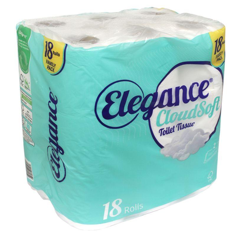 Elegance cloudsoft toilet tissue 2ply - 18pk - Vending Superstore
