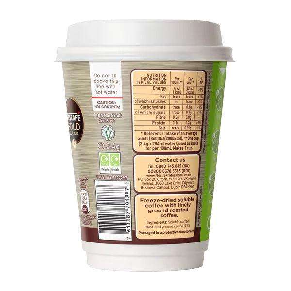 Nescafe & Go - Foil Sealed Drinks: Gold Blend Black Coffee - Sleeve Of 8 Cups - Vending Superstore