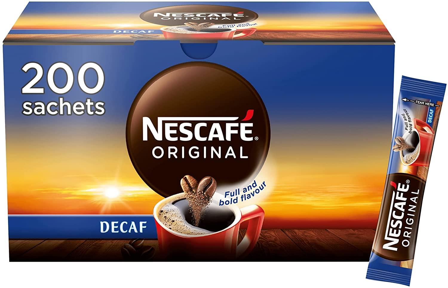 Nescafe Original Decaff: Individual Coffee Stick Portions - Pack Of 200 - Vending Superstore
