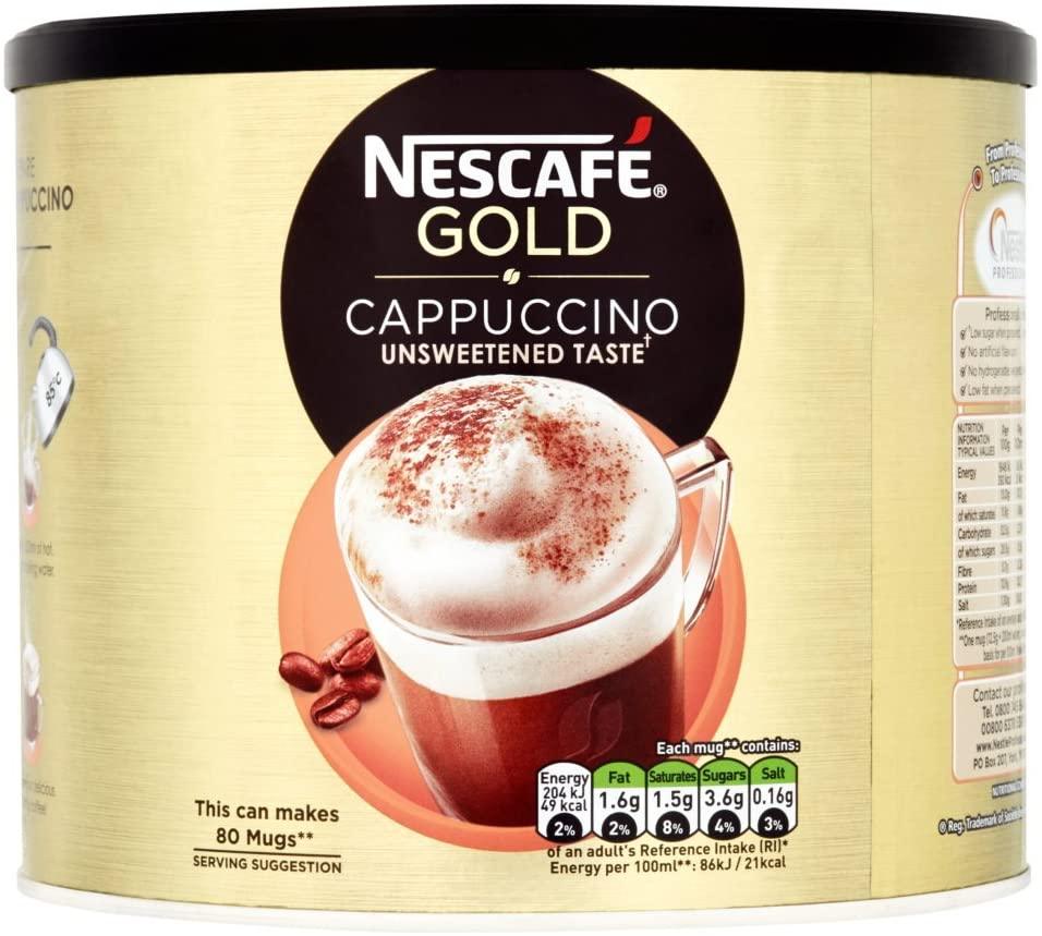 Nescafe Gold Cappuccino Unsweetened Taste: Coffee Tin 1kg - Vending Superstore