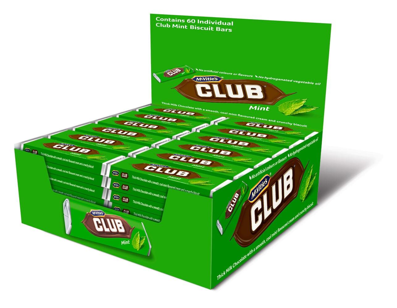 McVitie's Club Mint Biscuit Bars - Box of 60 Individually Wrapped - Vending Superstore