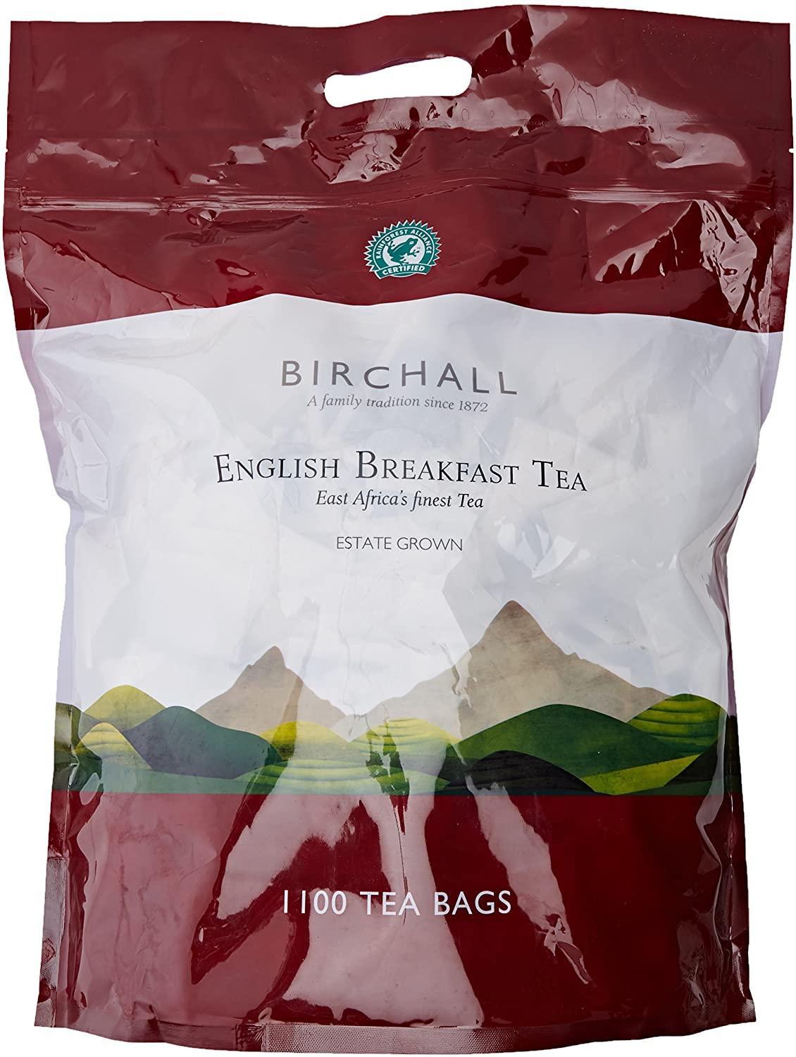 Birchall Tea - English Breakfast 1100 1-Cup Tea Bags for Catering (Rainforest Alliance) - Vending Superstore