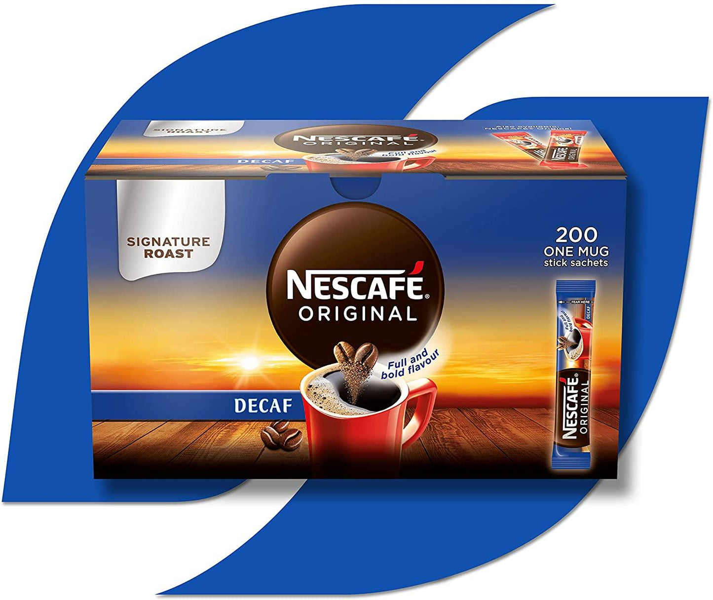 Nescafe Original Decaff: Individual Coffee Stick Portions - Pack Of 200 - Vending Superstore