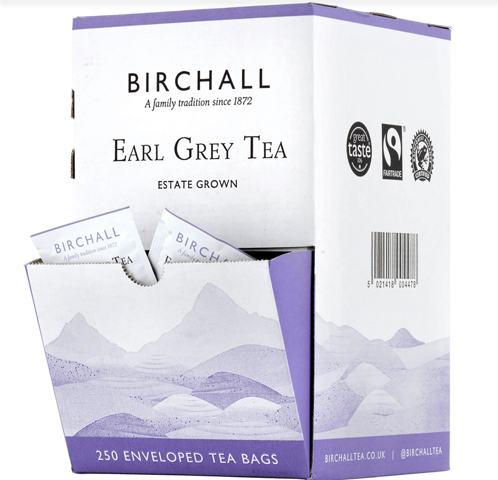 Birchall Tea - Earl Grey 250 Individually Wrapped Envelope Tea Bags (Fair Trade) - Vending Superstore