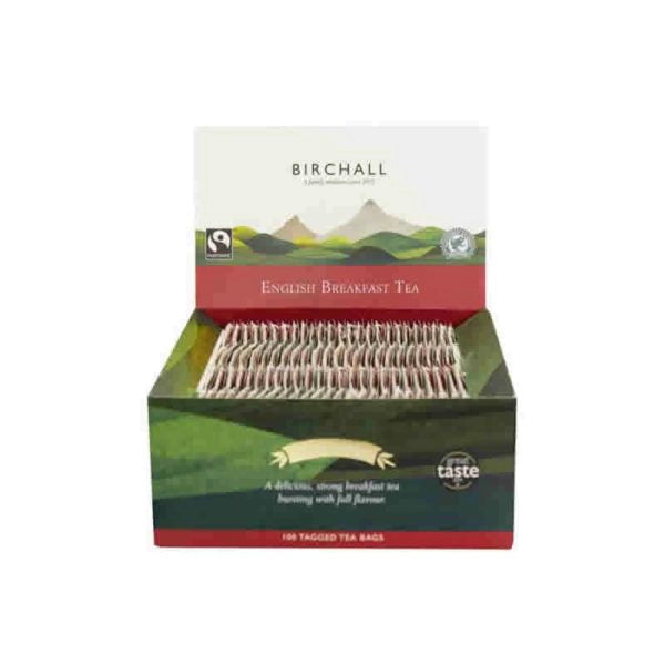 Birchall Tea - English Breakfast 100 String & Tagged Tea Bags (Fair Trade) - Vending Superstore