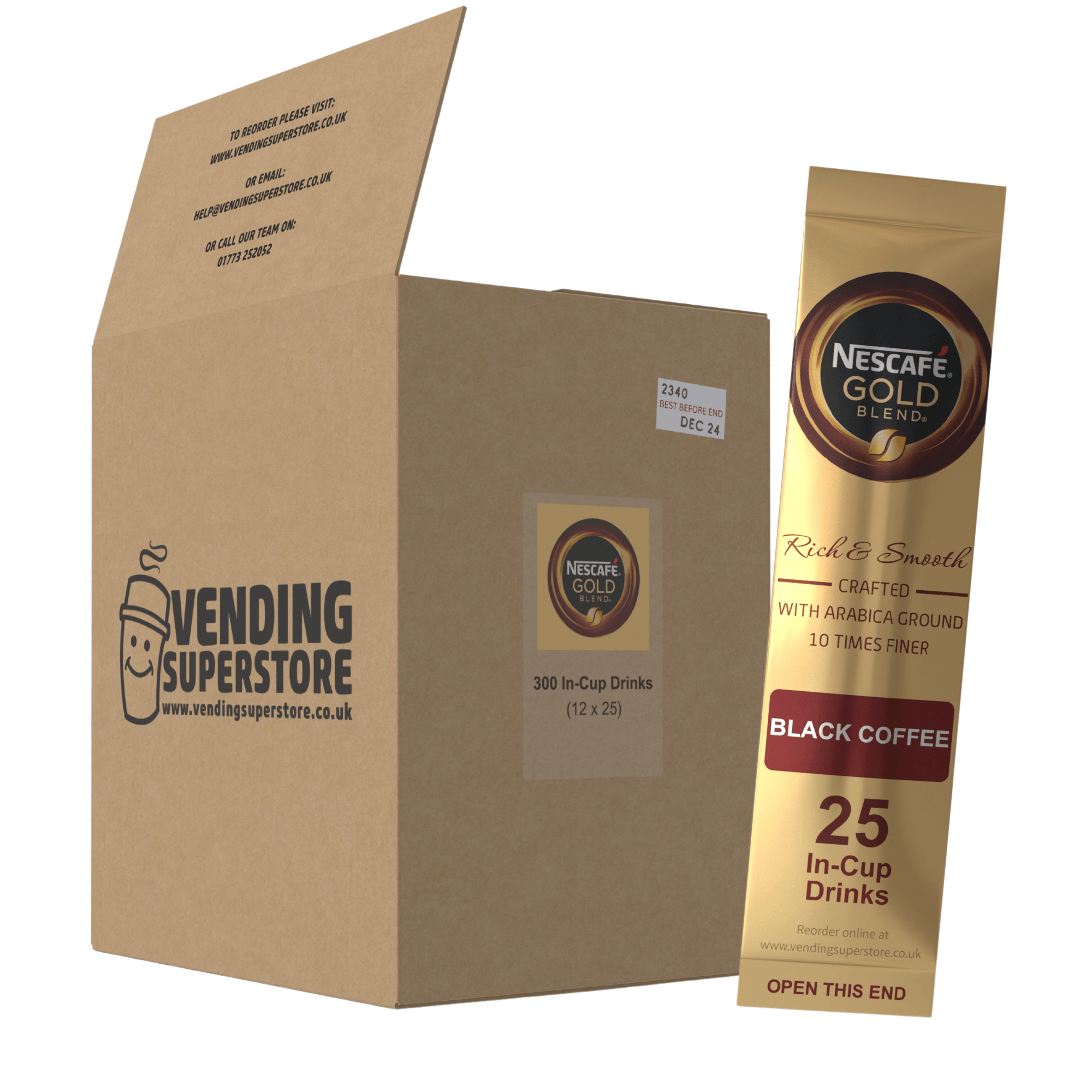 Incup Vending Drinks - Nescafe Gold Blend Black Coffee - Case Of 300 Cups - Vending Superstore