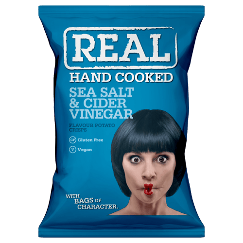 Real Crisps: Sea Salt & Vinegar - 24 x 35g - Vending Superstore