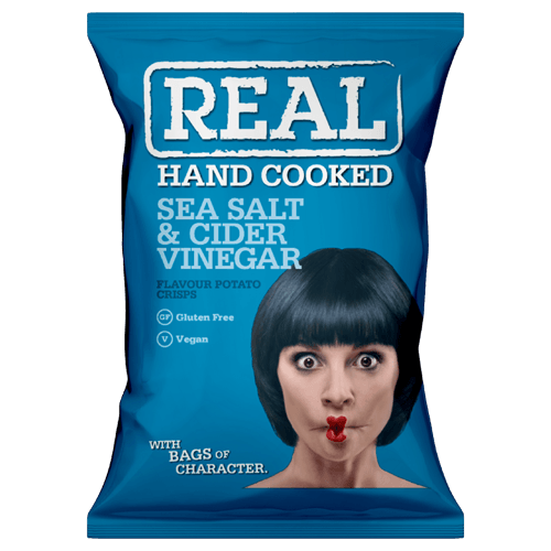 Real Crisps: Sea Salt &amp; Vinegar - 24 x 35g - Vending Superstore