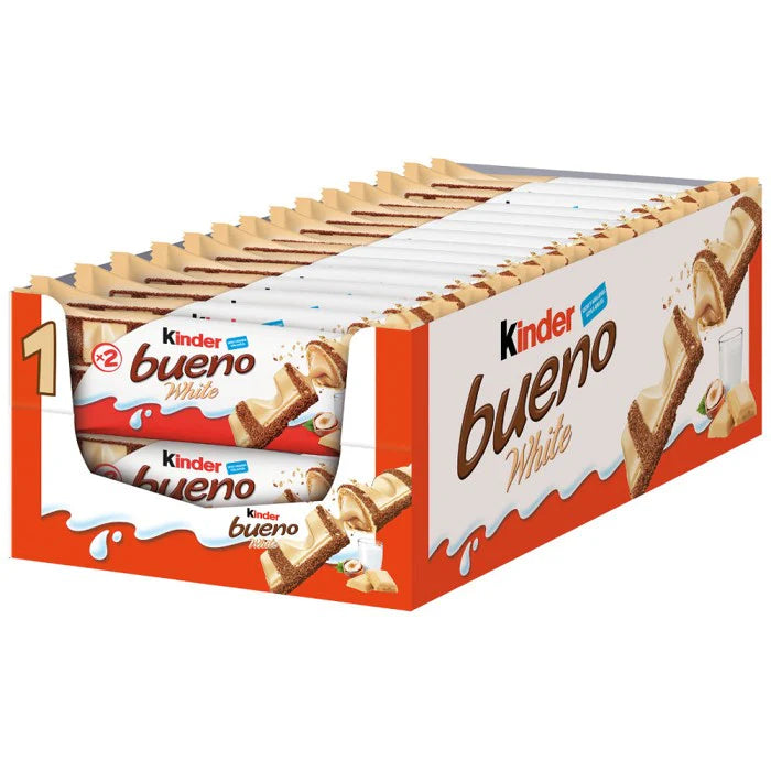 Bueno Bars with White Chocolate and Hazelnut Cream, 39 g