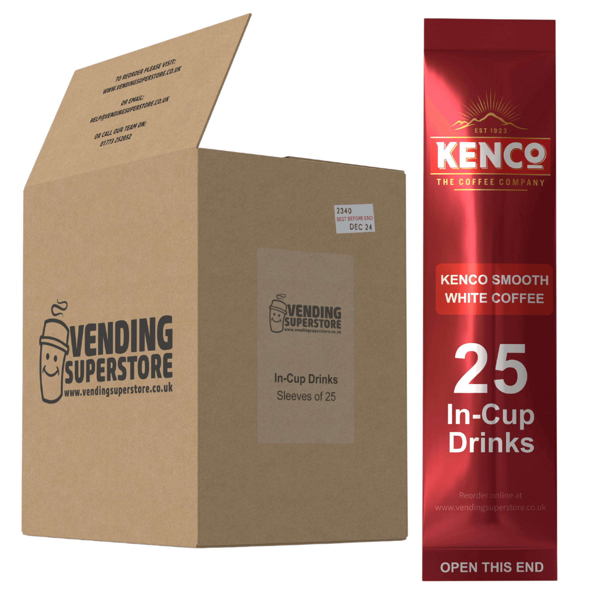 Incup Vending Drinks - Kenco Smooth White Coffee - Case Of 300 Cups - Vending Superstore