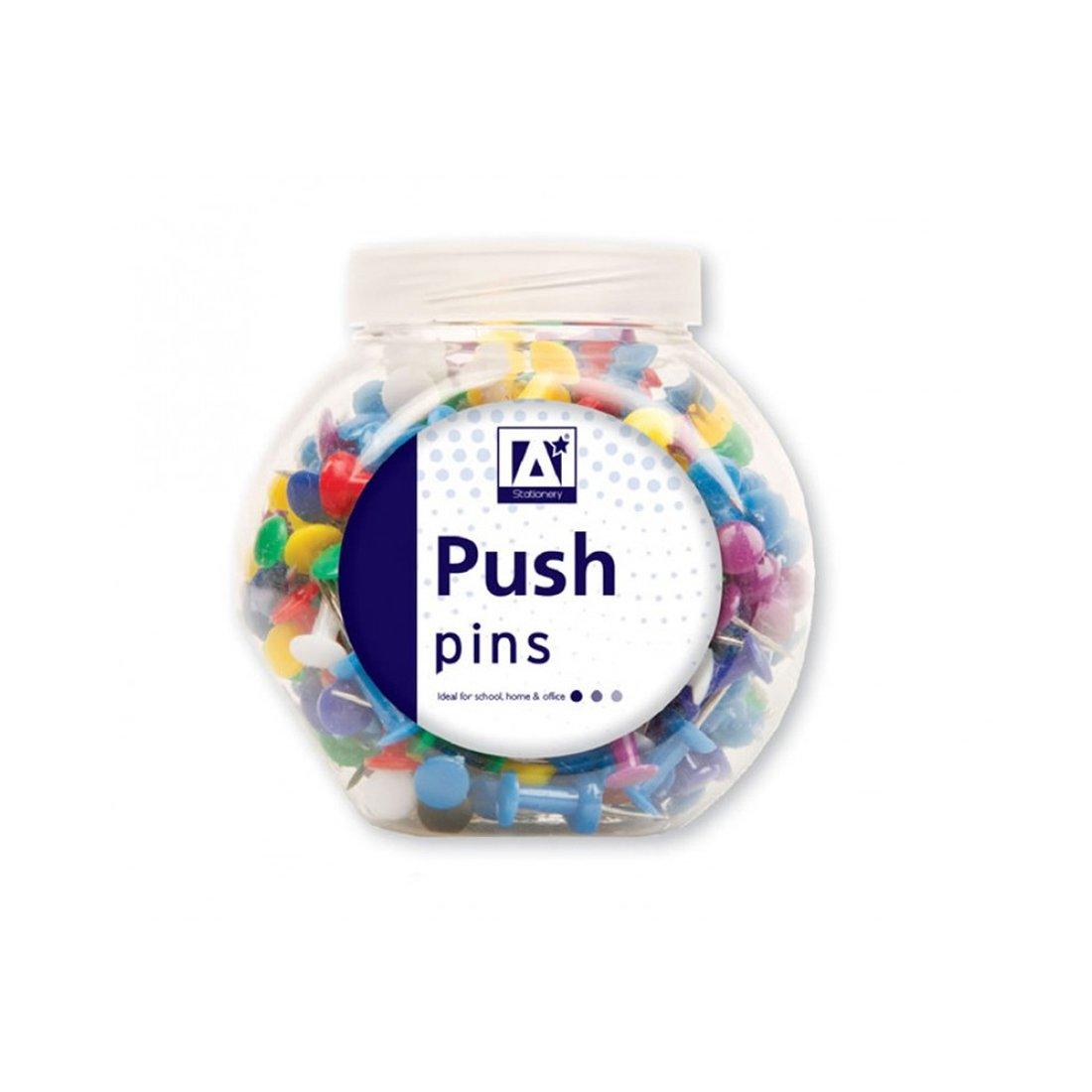 Coloured Push Pins in Tub - Vending Superstore