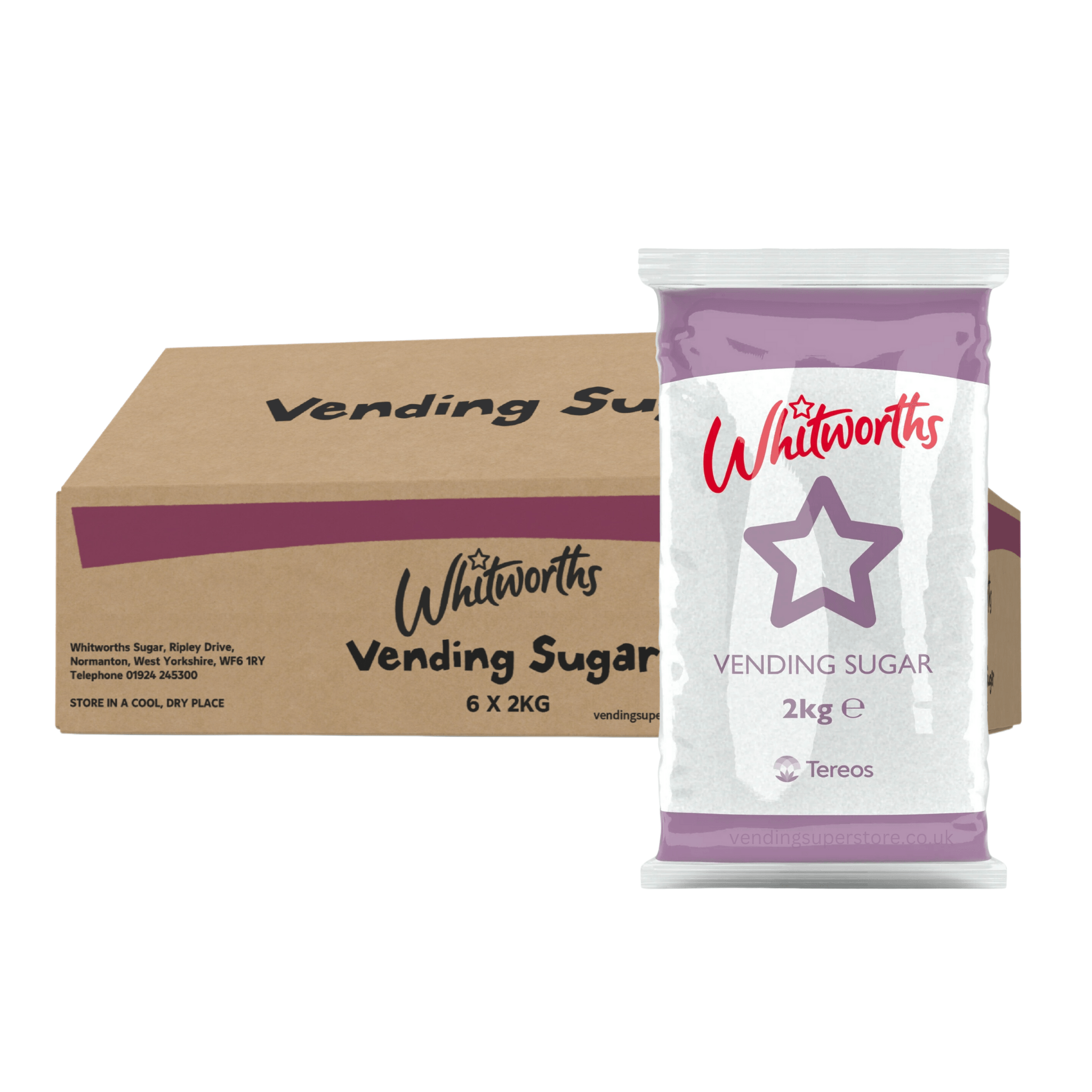 Whitworths: Vending Machine Sugar - 6 x 2kg Bag (Full Case) - Vending Superstore
