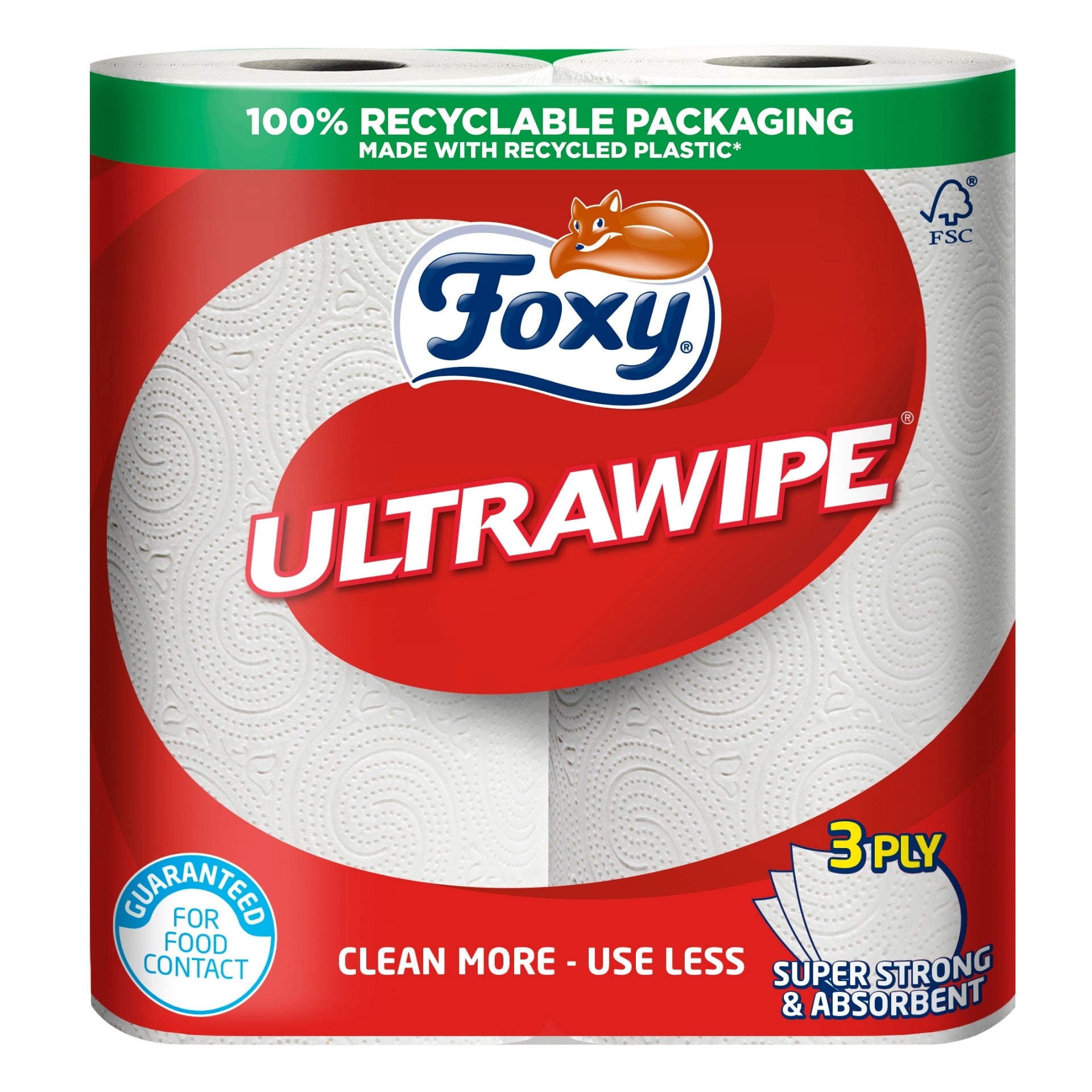 Foxy Tornado Ultra -  3 Ply Kitchen Towel - Pack of 2