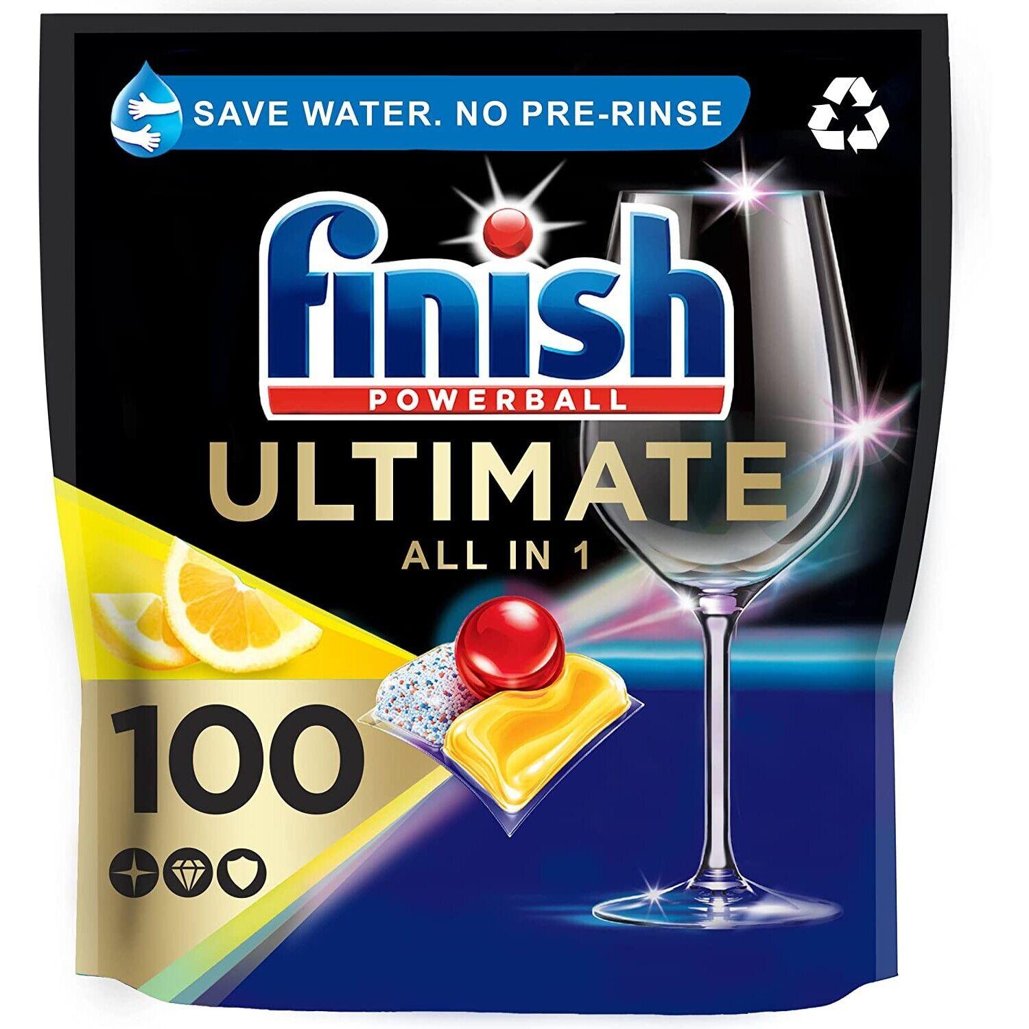 Finish - Ultimate All In One Dishwasher Tablets - 100's (Lemon) - Vending Superstore