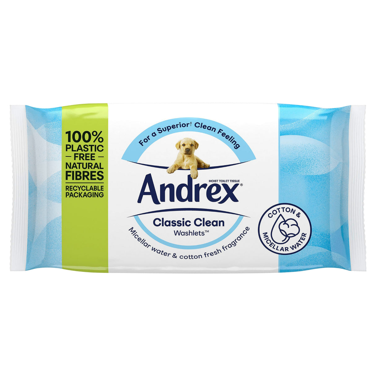 Andrex Washlets Hygiene Wipes - Classic Clean - Pack of 36 Wipes