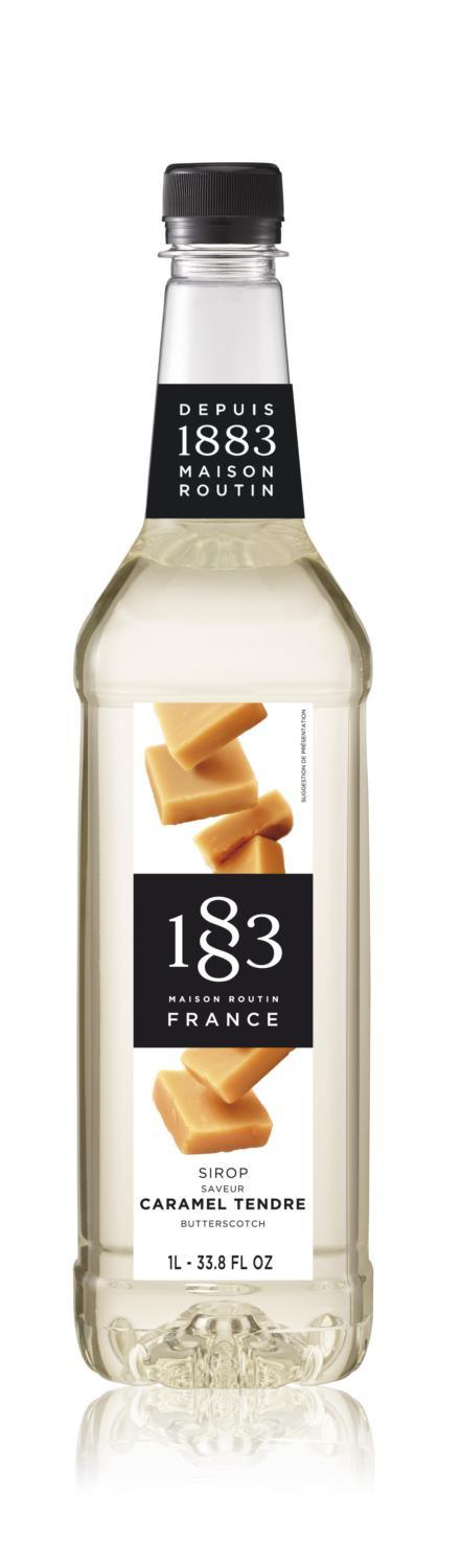 1883 Maison Routin Syrup - 1 Litre Plastic Bottle - Butterscotch Flavour - Vending Superstore