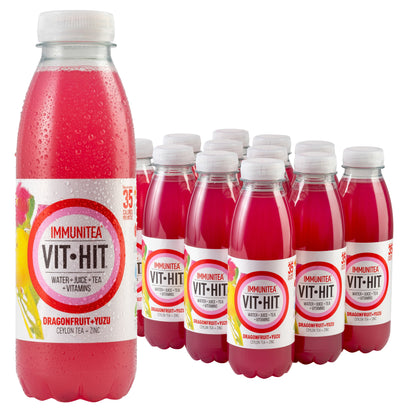 Vit-Hit Immunitea: Dragonfruit+Yuzu - 500ml (Pack of 12)