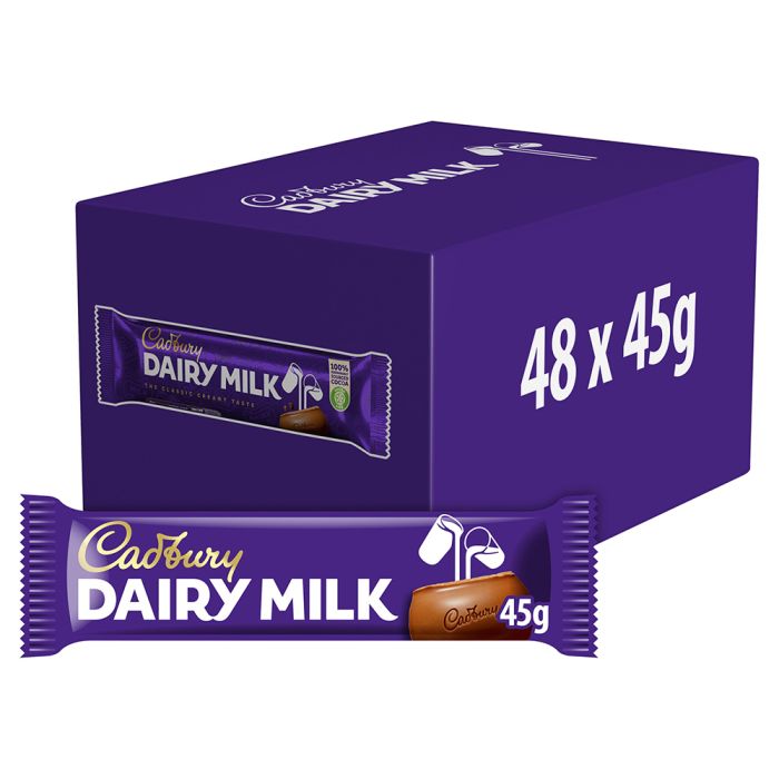 Cadbury Dairy Milk Chocolate Bars - Box of 48